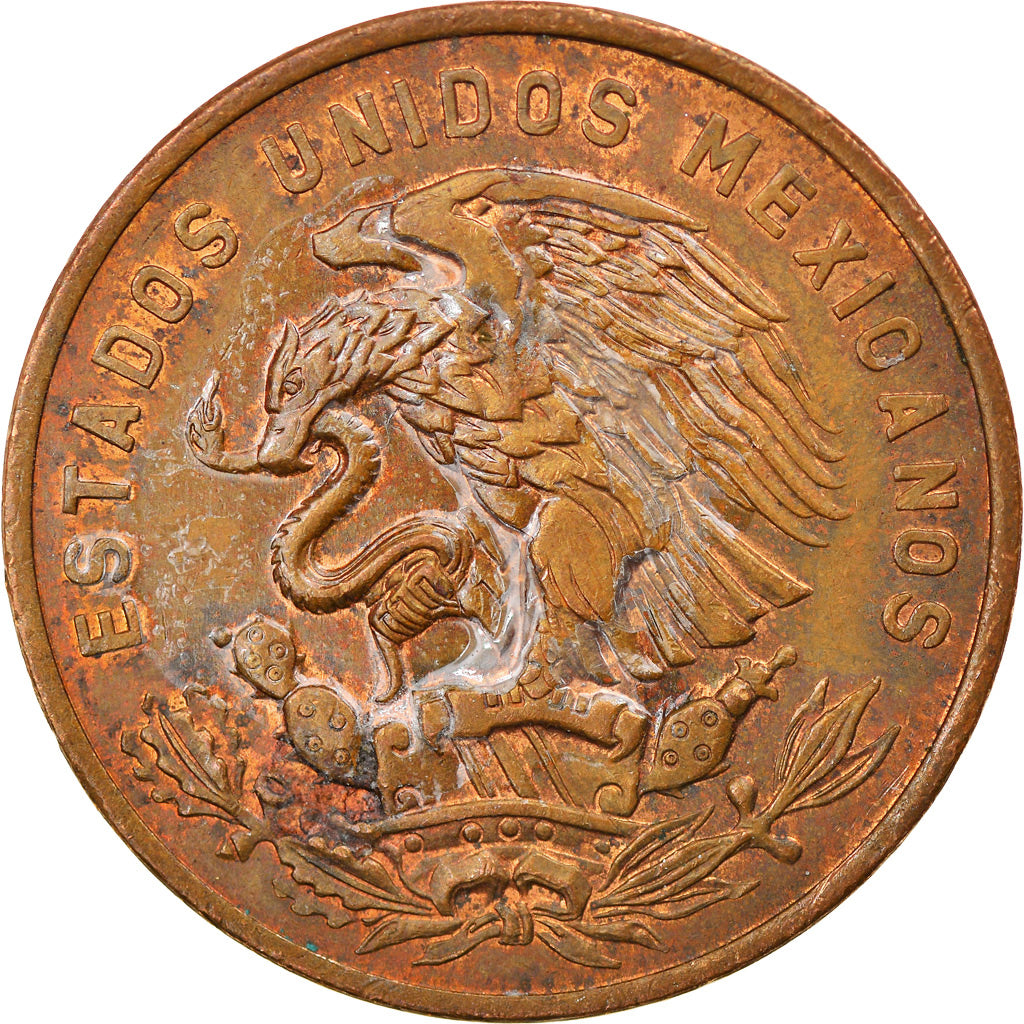 Moneda, México, 20 Centavos, 1957, Mexico City, MBC, Bronce, KM:440