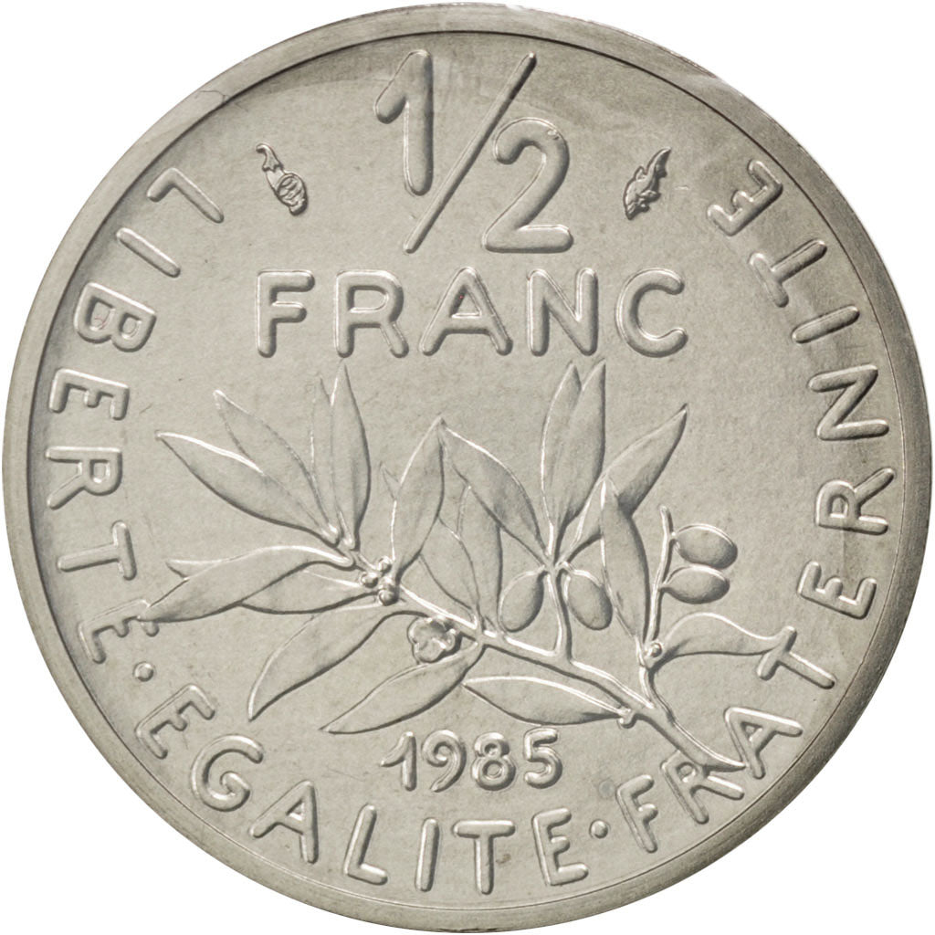 FRANCE, 1/2 Franc, 1985, KM #P936, MS(65-70), Nickel, Gadoury #91.P1, 9.00