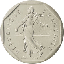 Francja, 2 Francs, Semeuse, 1985, MDP, Piéfort, Nikiel, MS(65-70)