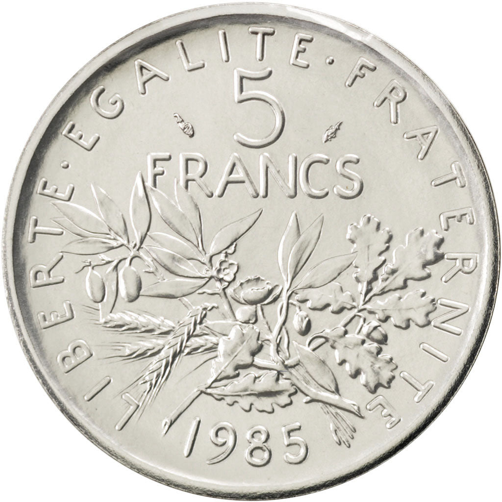 FRANCE, 5 Francs, 1985, KM #P945, MS(65-70), Cupro-nickel, Gadoury #154.P1,...