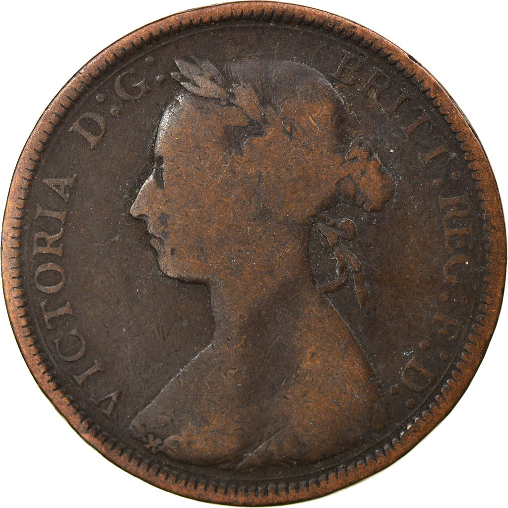 Coin, Great Britain, Victoria, 1/2 Penny, 1890, VG(8-10), Bronze, KM:754