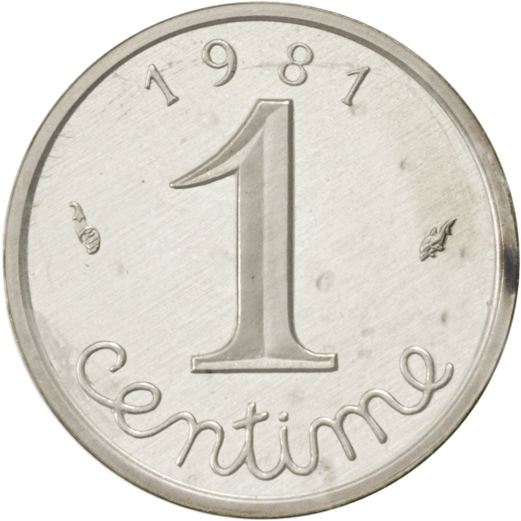 FRANCE, Centime, 1981, KM #P684, MS(65-70), Silver, Gadoury #4.P1, 4.40