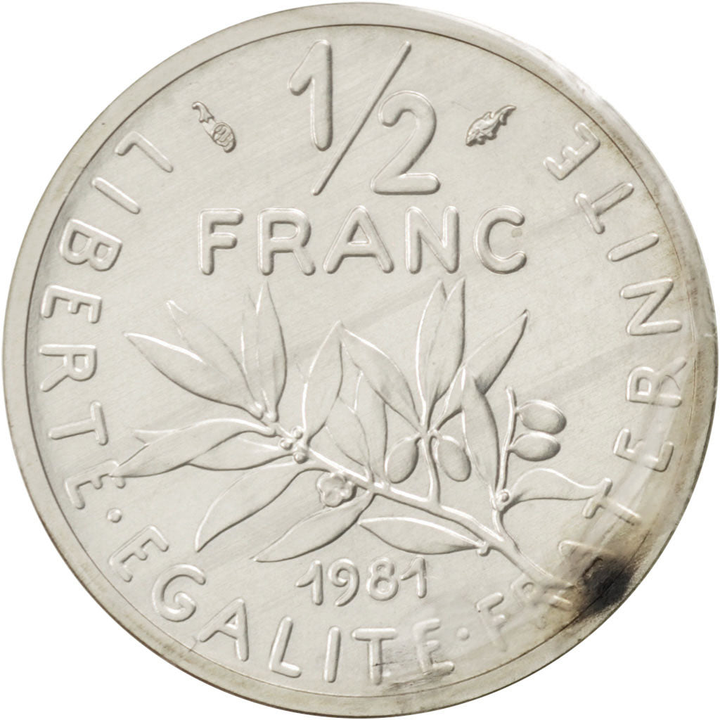 Monnaie, France, 1/2 Franc, 1981, FDC, Argent, KM:P696, Gadoury:91.P2