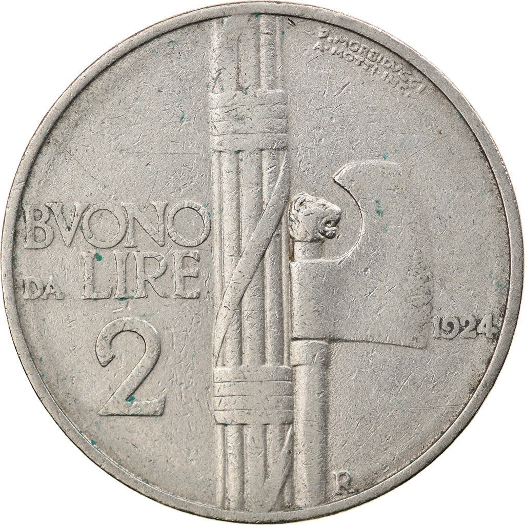 Munten, Italië, Vittorio Emanuele III, 2 Lire, 1924, Rome, ZF, Nickel, KM:63