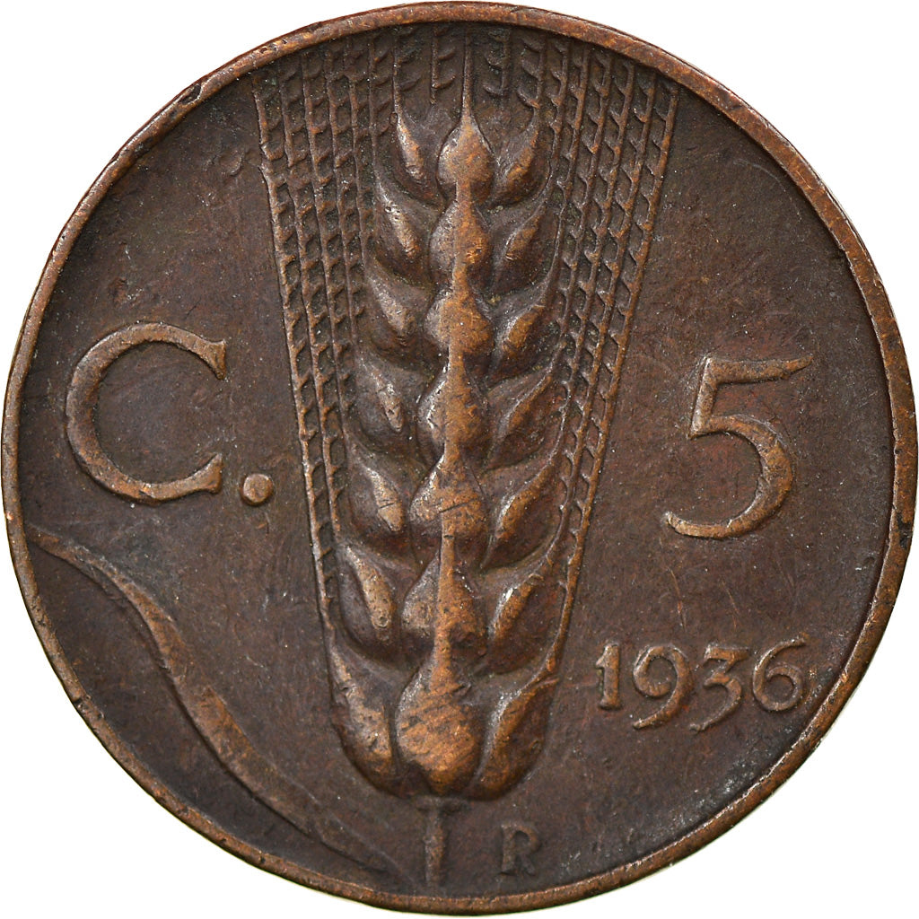 Munten, Italië, Vittorio Emanuele III, 5 Centesimi, 1936, Rome, ZF, Bronze