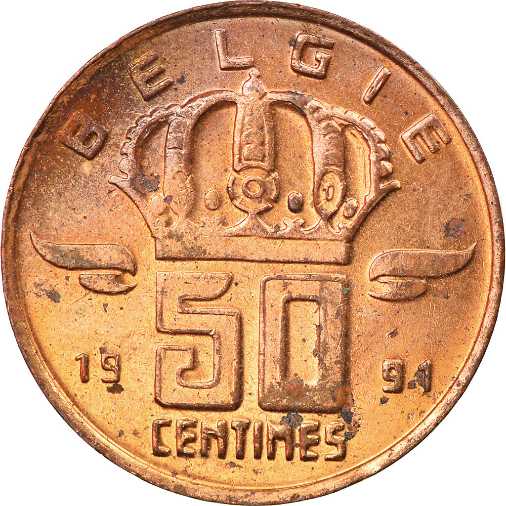 Moneta, Belgio, Baudouin I, 50 Centimes, 1991, BB, Bronzo, KM:149.1