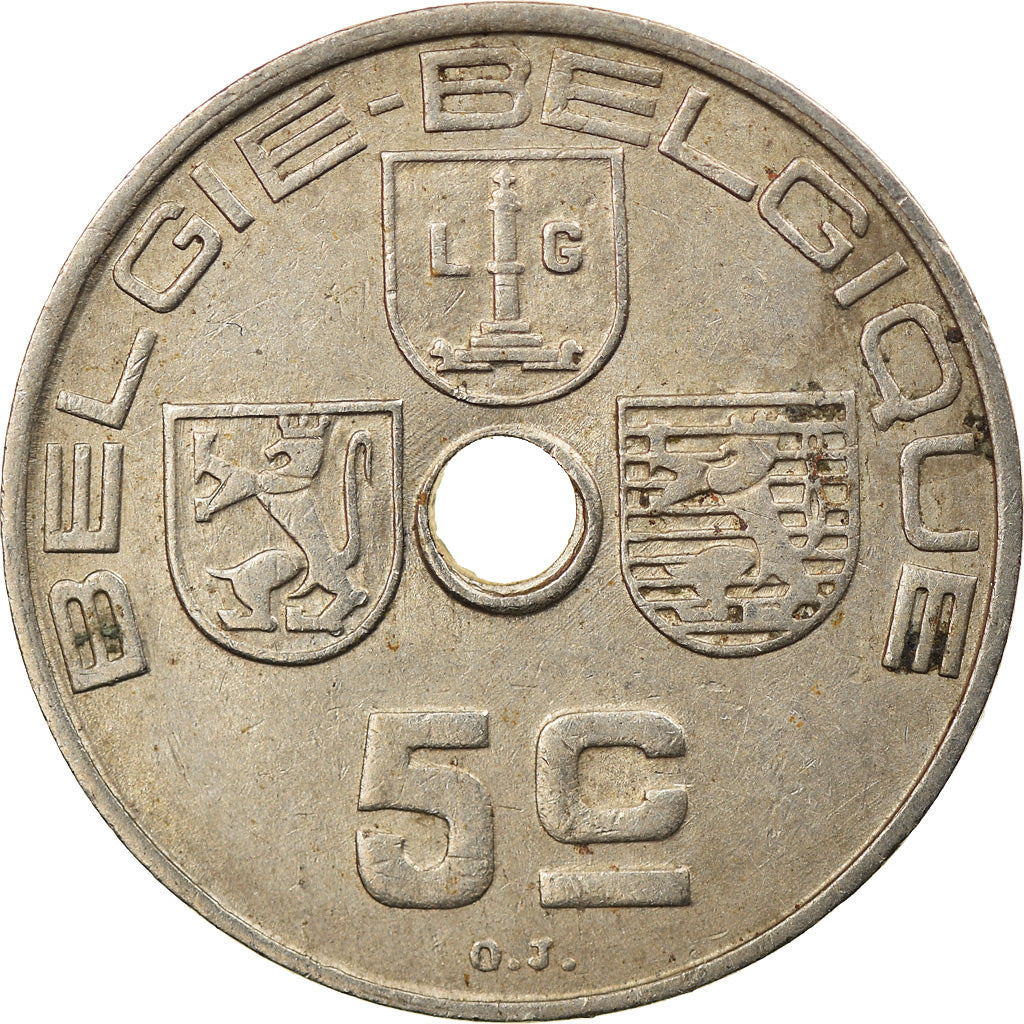 Coin, Belgium, 5 Centimes, 1939, EF(40-45), Nickel-brass, KM:111