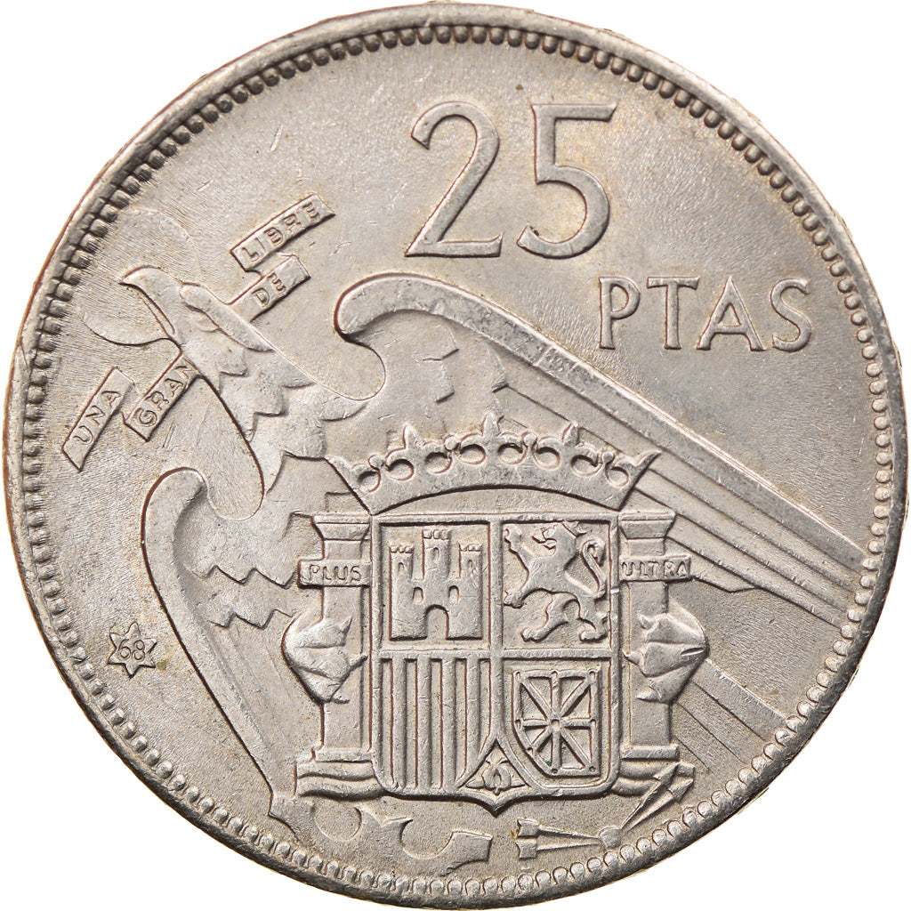 Monnaie, Espagne, Caudillo and regent, 25 Pesetas, 1958, SUP, Copper-nickel