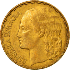 Coin, Spain, Peseta, 1937, EF(40-45), Brass, KM:755