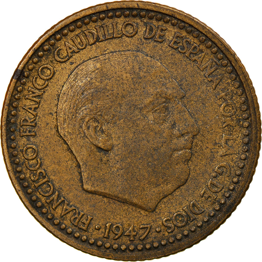 Coin, Spain, Francisco Franco, caudillo, Peseta, 1952, EF(40-45)