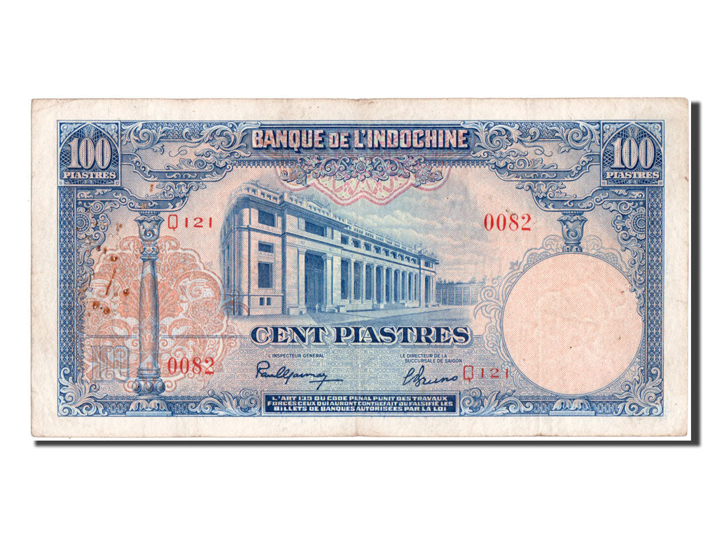 French Indo-China, 100 Piastres, KM #79a, EF(40-45), Q121