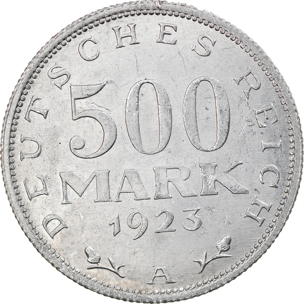 Münze, Deutschland, Weimarer Republik, 500 Mark, 1923, Berlin, SS, Aluminium