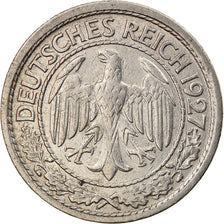 Coin, GERMANY, WEIMAR REPUBLIC, 50 Reichspfennig, 1927, Hambourg, EF(40-45)