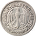 Moneda, ALEMANIA - REPÚBLICA DE WEIMAR, 50 Reichspfennig, 1928, Munich, MBC