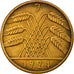 Coin, GERMANY, WEIMAR REPUBLIC, 10 Reichspfennig, 1924, Hambourg, EF(40-45)