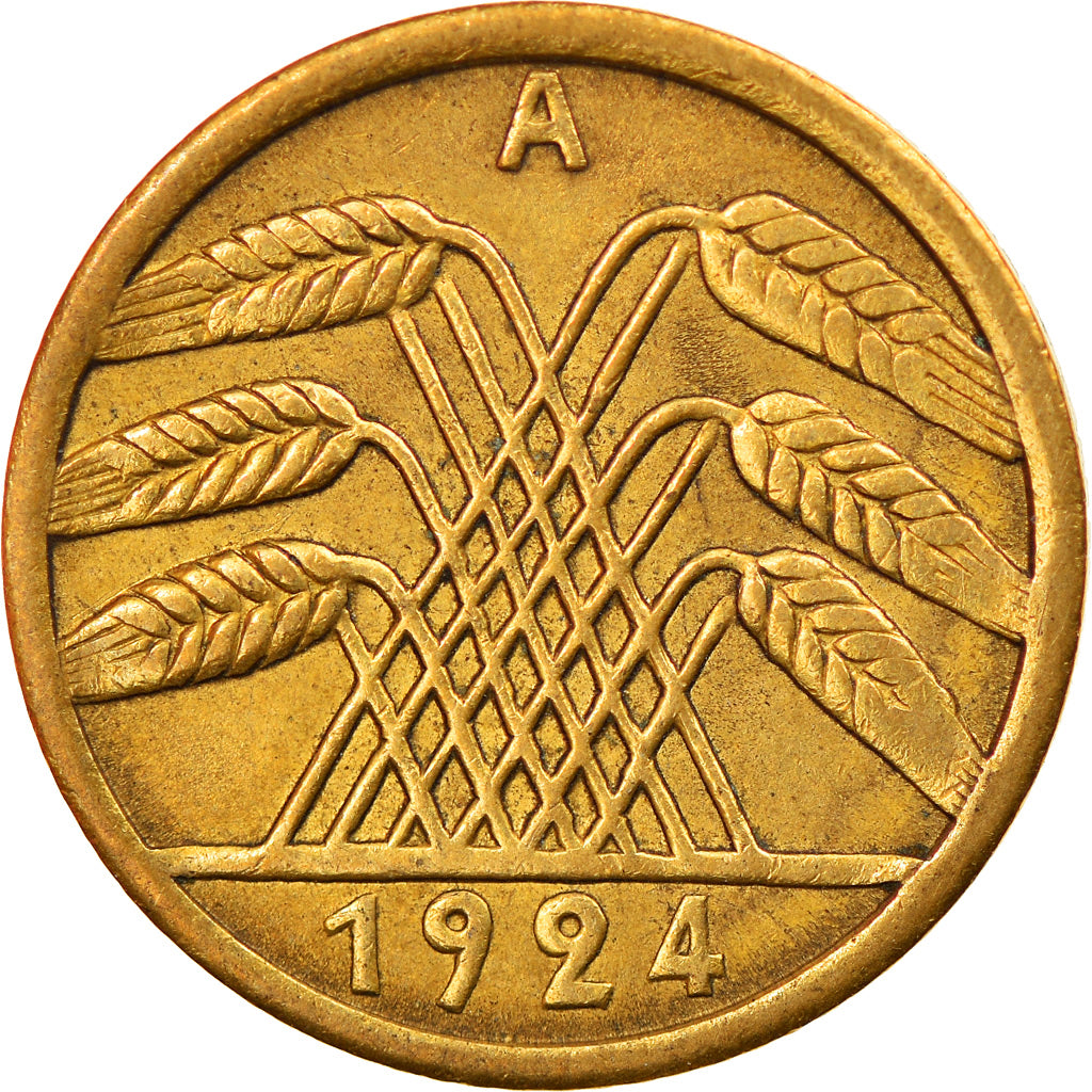 Coin, GERMANY, WEIMAR REPUBLIC, 5 Reichspfennig, 1924, Berlin, EF(40-45)