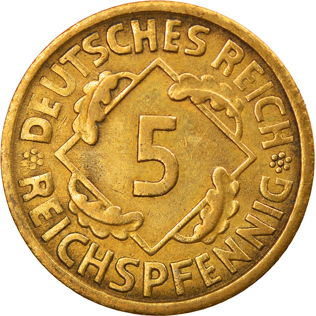 Coin, GERMANY, WEIMAR REPUBLIC, 5 Reichspfennig, 1924, Berlin, EF(40-45)