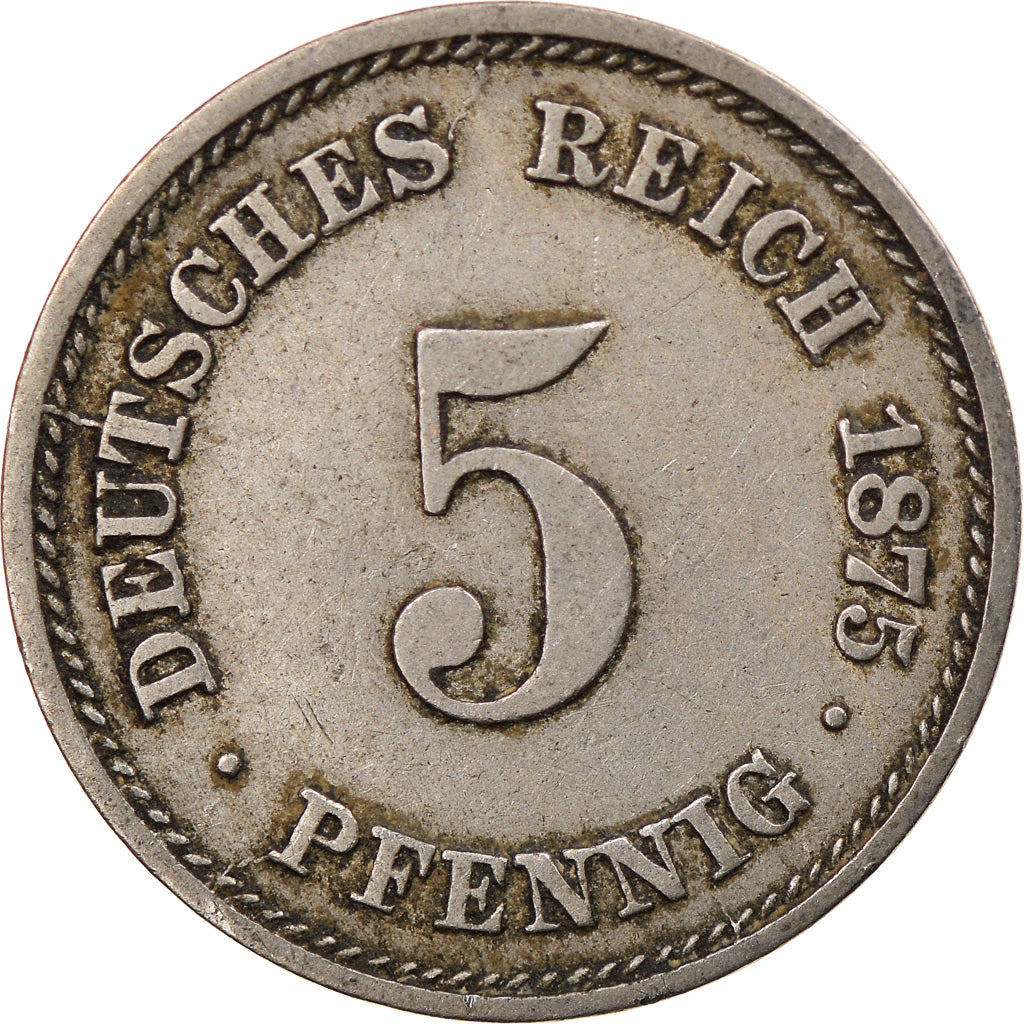 Coin, GERMANY - EMPIRE, Wilhelm II, 10 Pfennig, 1875, Berlin, VF(20-25)