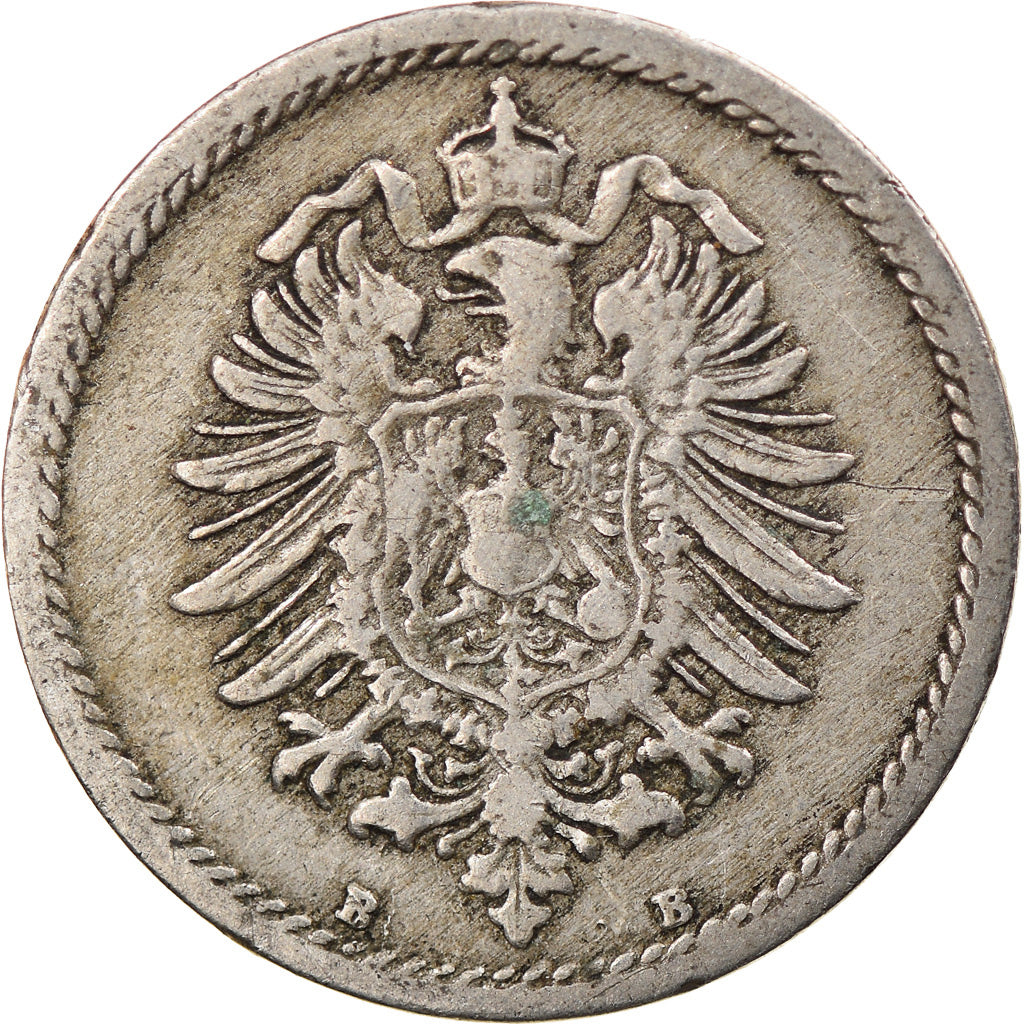 Moneta, NIEMCY - IMPERIUM, Wilhelm I, 5 Pfennig, 1875, Vienne, VF(20-25)