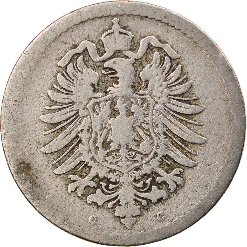 Coin, GERMANY - EMPIRE, Wilhelm I, 5 Pfennig, 1875, Frankfurt, F(12-15)