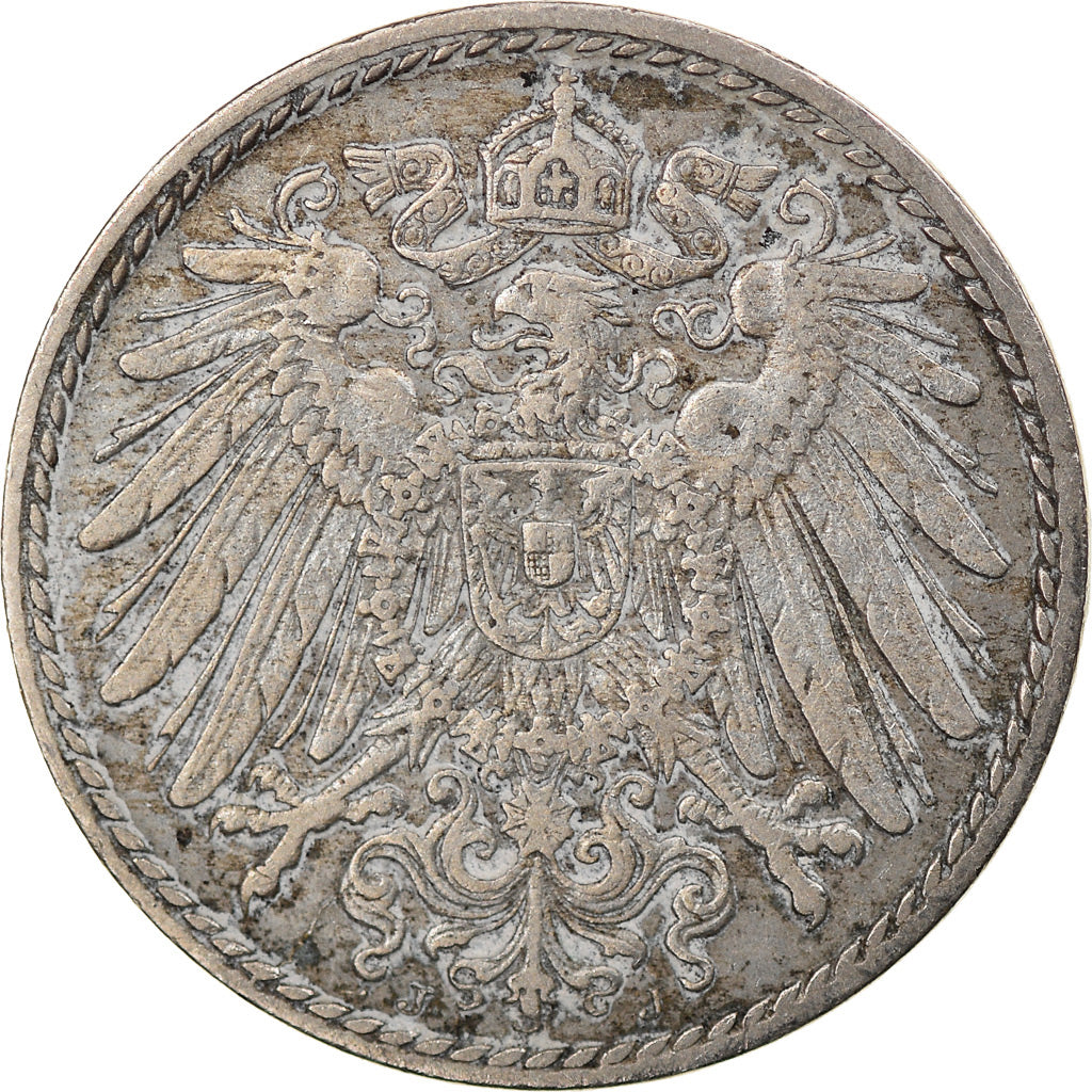 Monnaie, GERMANY - EMPIRE, Wilhelm II, 5 Pfennig, 1909, Hambourg, TTB