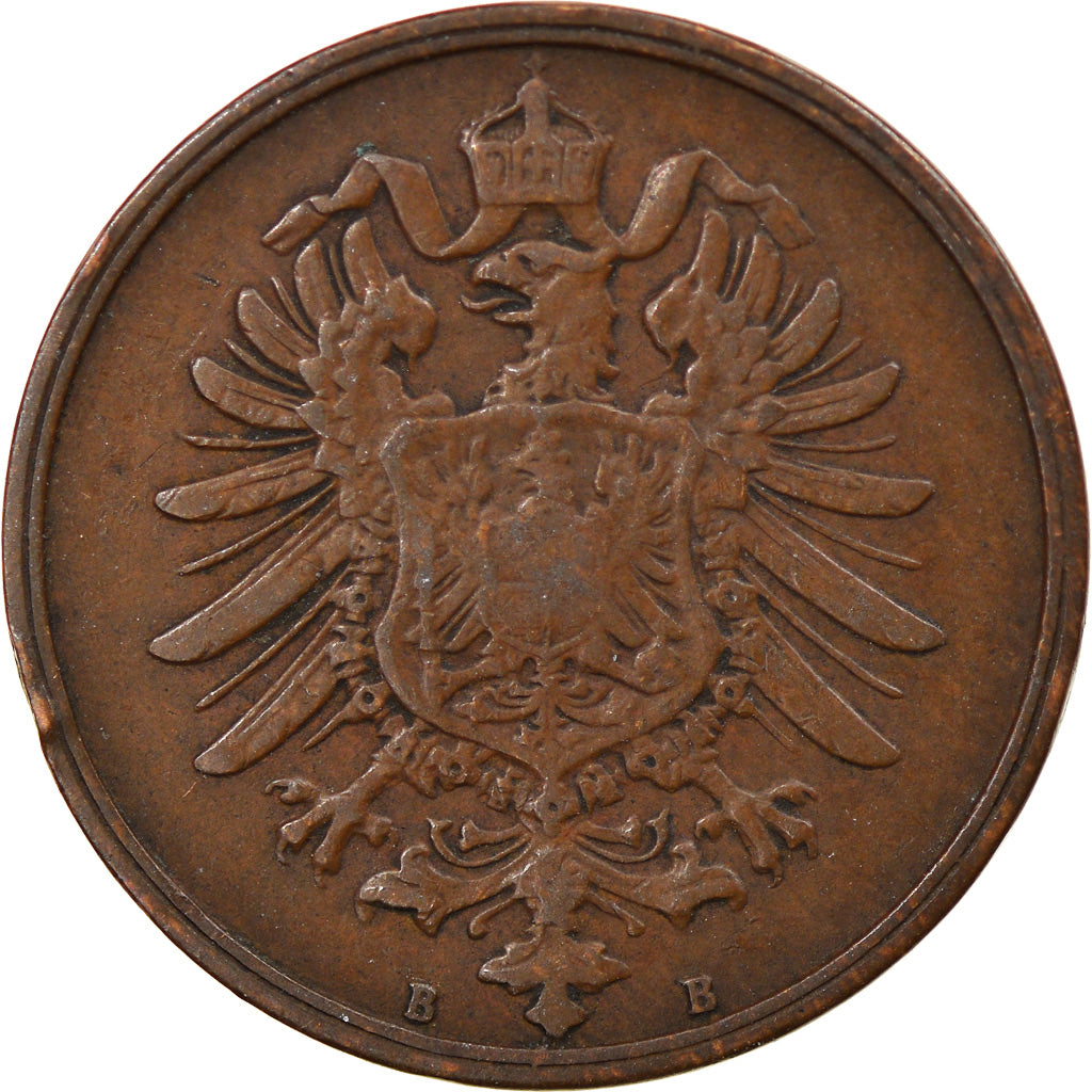 Moneta, GERMANIA - IMPERO, Wilhelm I, 2 Pfennig, 1875, Vienne, BB, Rame, KM:2