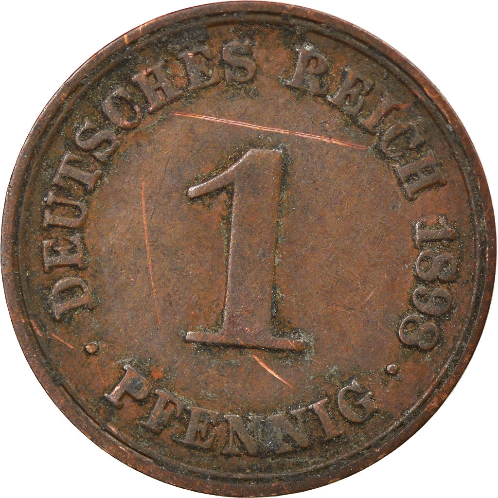 Coin, GERMANY - EMPIRE, Wilhelm II, Pfennig, 1898, Berlin, EF(40-45), Copper