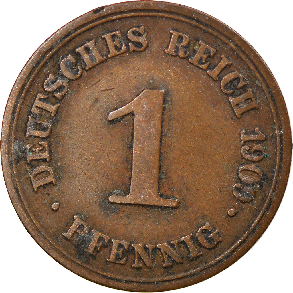 Munten, DUITSLAND - KEIZERRIJK, Wilhelm II, Pfennig, 1909, Muldenhütten, ZF