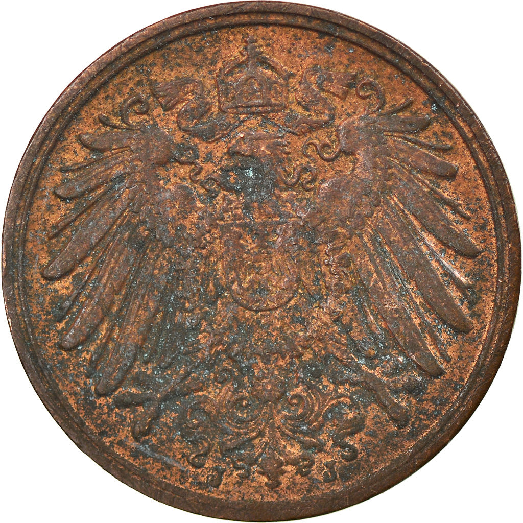 Munten, DUITSLAND - KEIZERRIJK, Wilhelm II, Pfennig, 1914, Hambourg, FR+, Koper