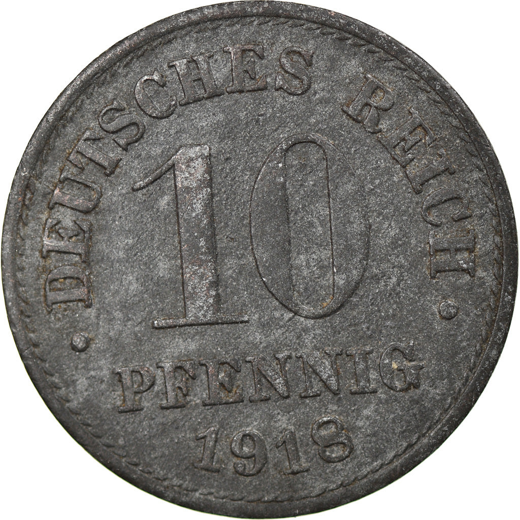 Münze, GERMANY - EMPIRE, 10 Pfennig, 1918, Berlin, SS, Zinc, KM:26