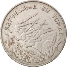 Coin, Chad, 100 Francs, 1975, EF(40-45), Nickel, KM:3
