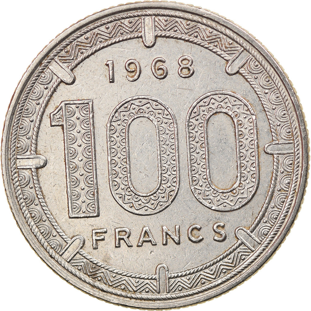 Coin, EQUATORIAL AFRICAN STATES, 100 Francs, 1968, Paris, EF(40-45), Nickel