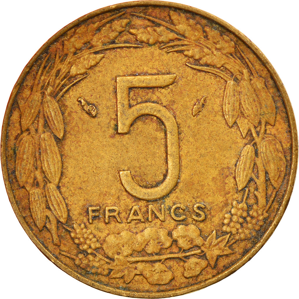 Moneda, Estados del África Occidental, 5 Francs, 1978, MBC, Aluminio - níquel