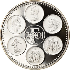 Francja, Medal, Coq, Fin du Cours Légal du Franc, Politics, 2002, MS(65-70)
