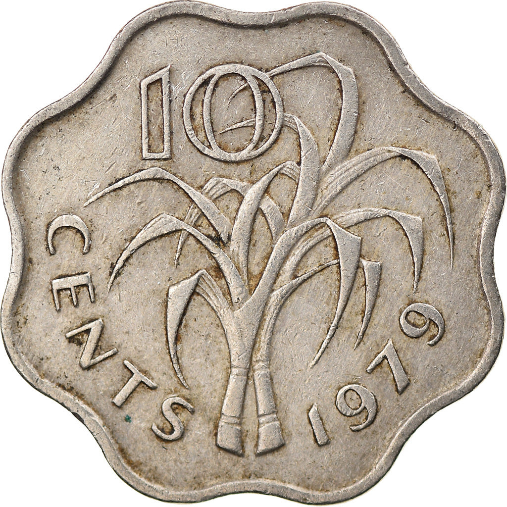 Moeda, Suazilândia, Sobhuza II, 10 Cents, 1979, British Royal Mint, EF(40-45)