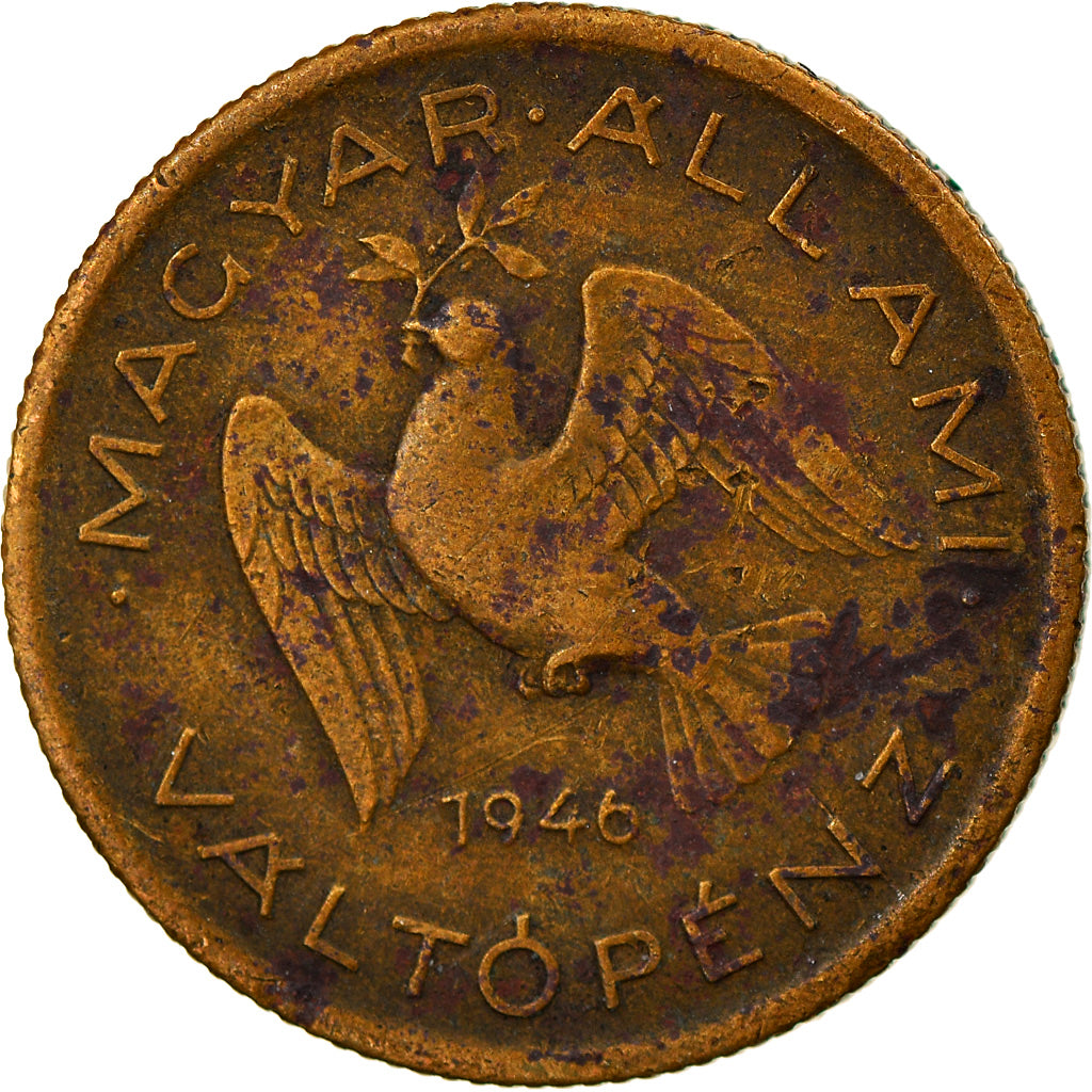 Coin, Hungary, 10 Filler, 1946, Budapest, VF(30-35), Aluminum-Bronze, KM:530