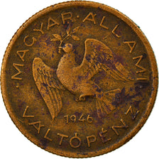 Coin, Hungary, 10 Filler, 1946, Budapest, VF(30-35), Aluminum-Bronze, KM:530