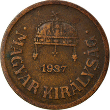 Coin, Hungary, 2 Filler, 1937, Budapest, EF(40-45), Bronze, KM:506