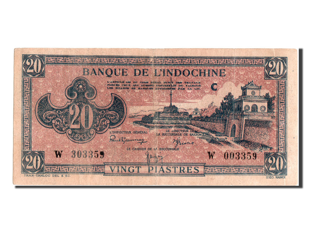 Indochine, 20 Piastres type 1942-45, lettre C