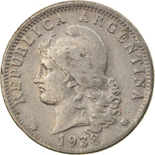 Coin, Argentina, 20 Centavos, 1938, EF(40-45), Copper-nickel, KM:36