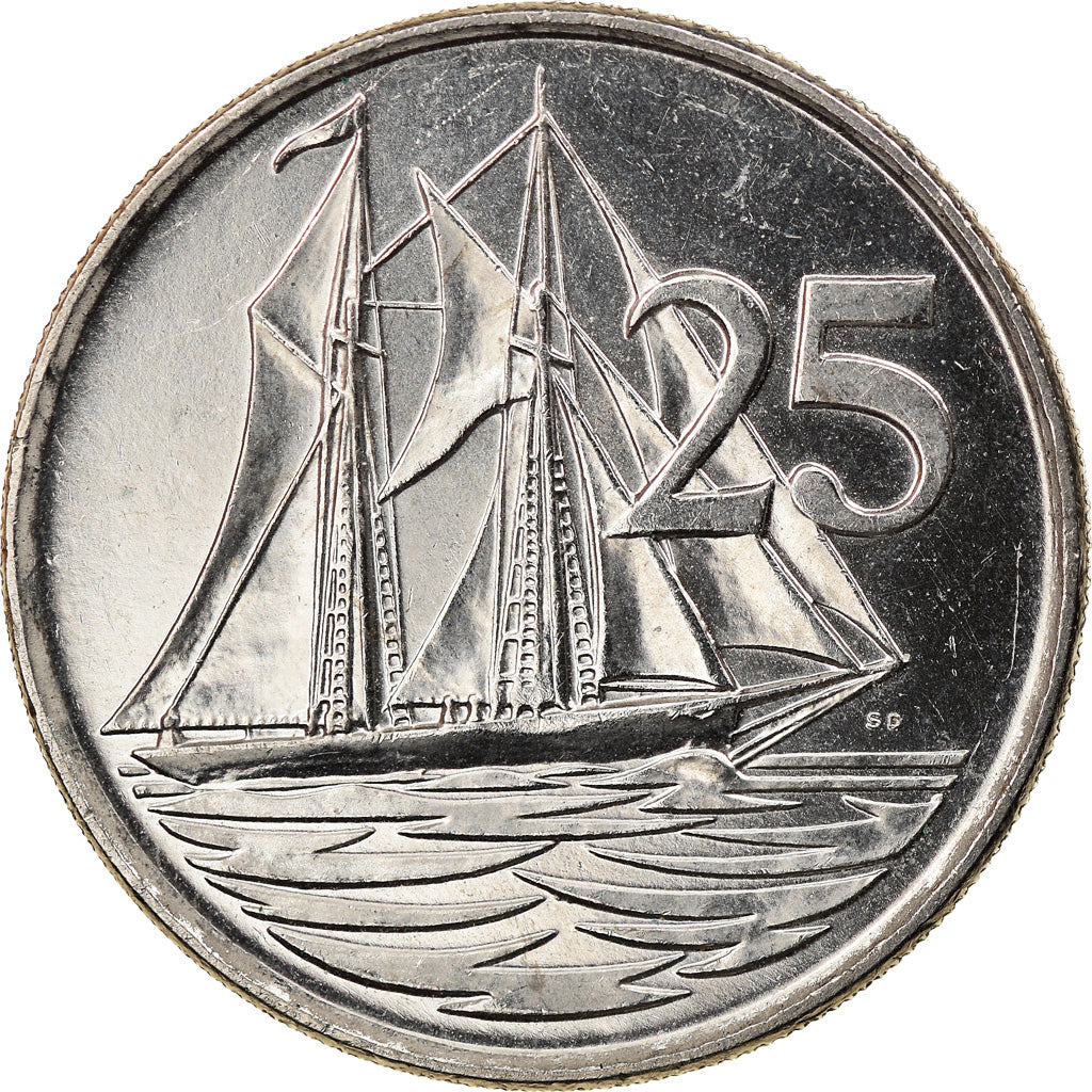 Coin, Cayman Islands, Elizabeth II, 25 Cents, 1999, British Royal Mint