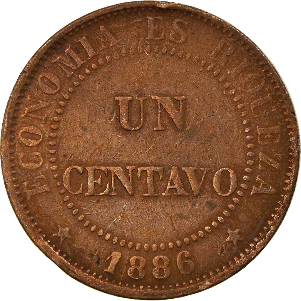 Moneta, Cile, Centavo, 1886, BB, Rame, KM:146a