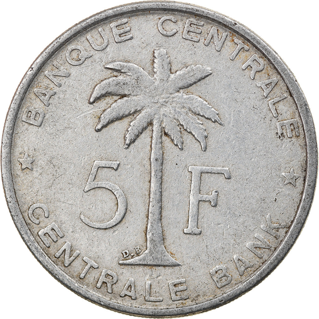 Coin, Belgian Congo, RUANDA-URUNDI, 5 Francs, 1958, VF(30-35), Aluminum, KM:3