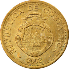 Coin, Costa Rica, 10 Colones, 2002, EF(40-45), Brass, KM:228.2