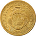 Coin, Costa Rica, 10 Colones, 2002, EF(40-45), Brass, KM:228.2