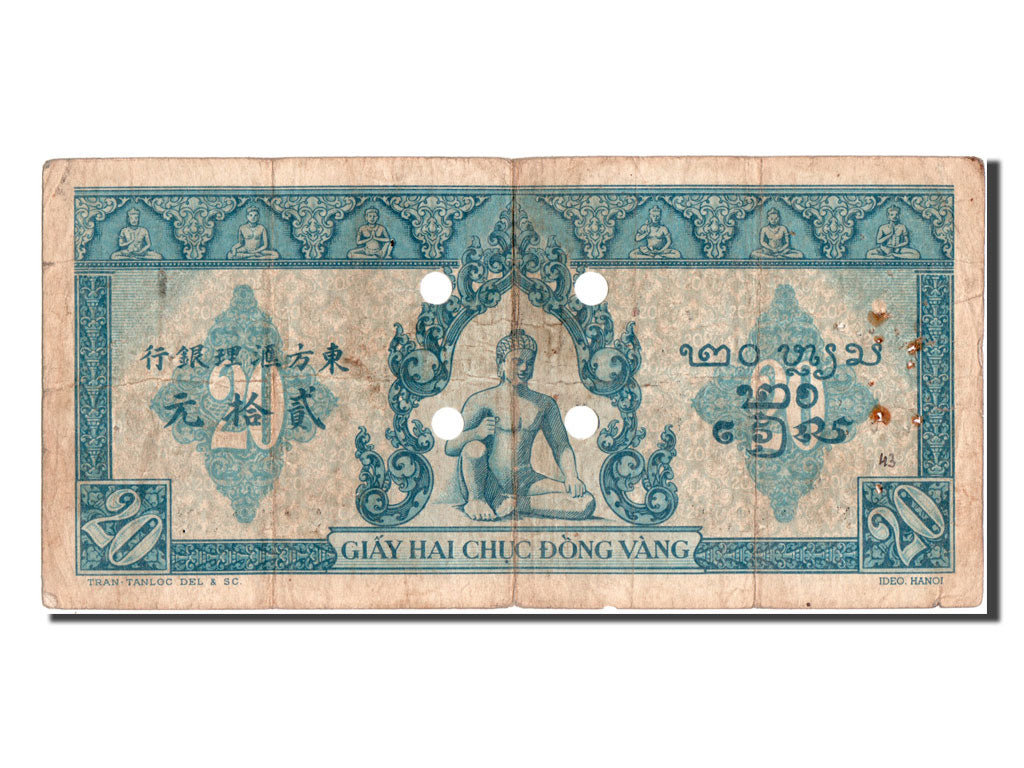Indochina, 20 Piastres, VF(20-25), S692232