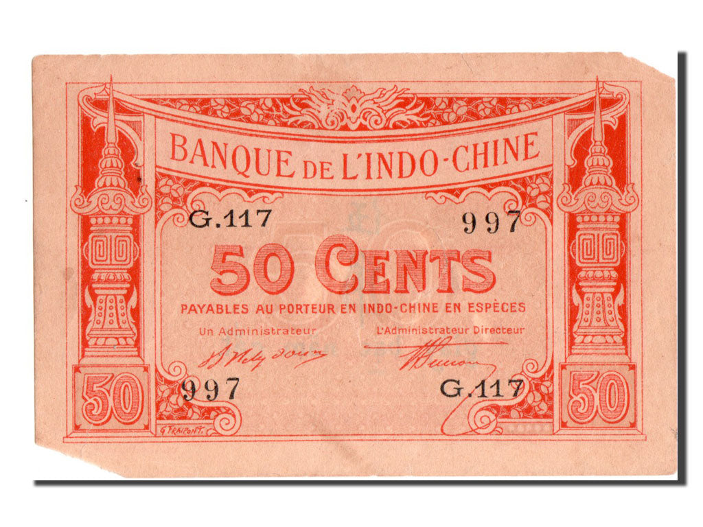 Indochina, 50 Cents, 1919, EF(40-45), G117