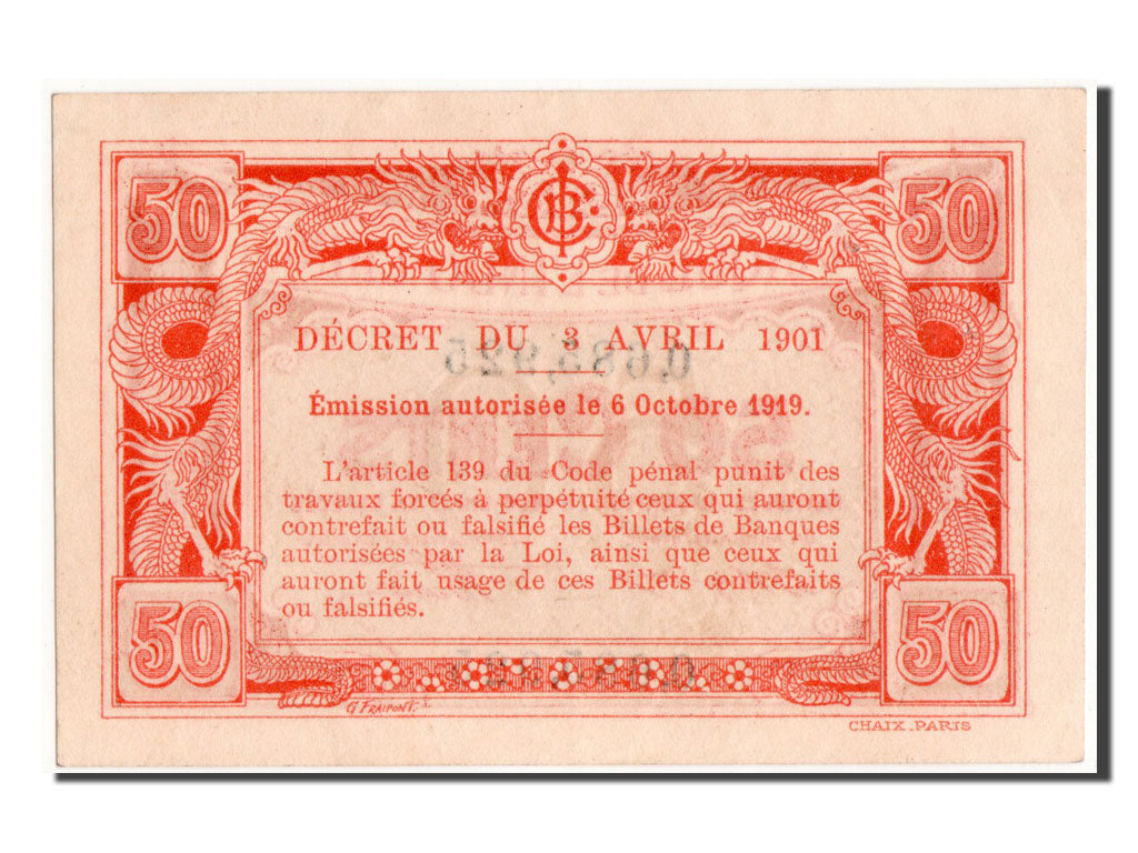 Indocina, 50 Cents, 1919, SPL
