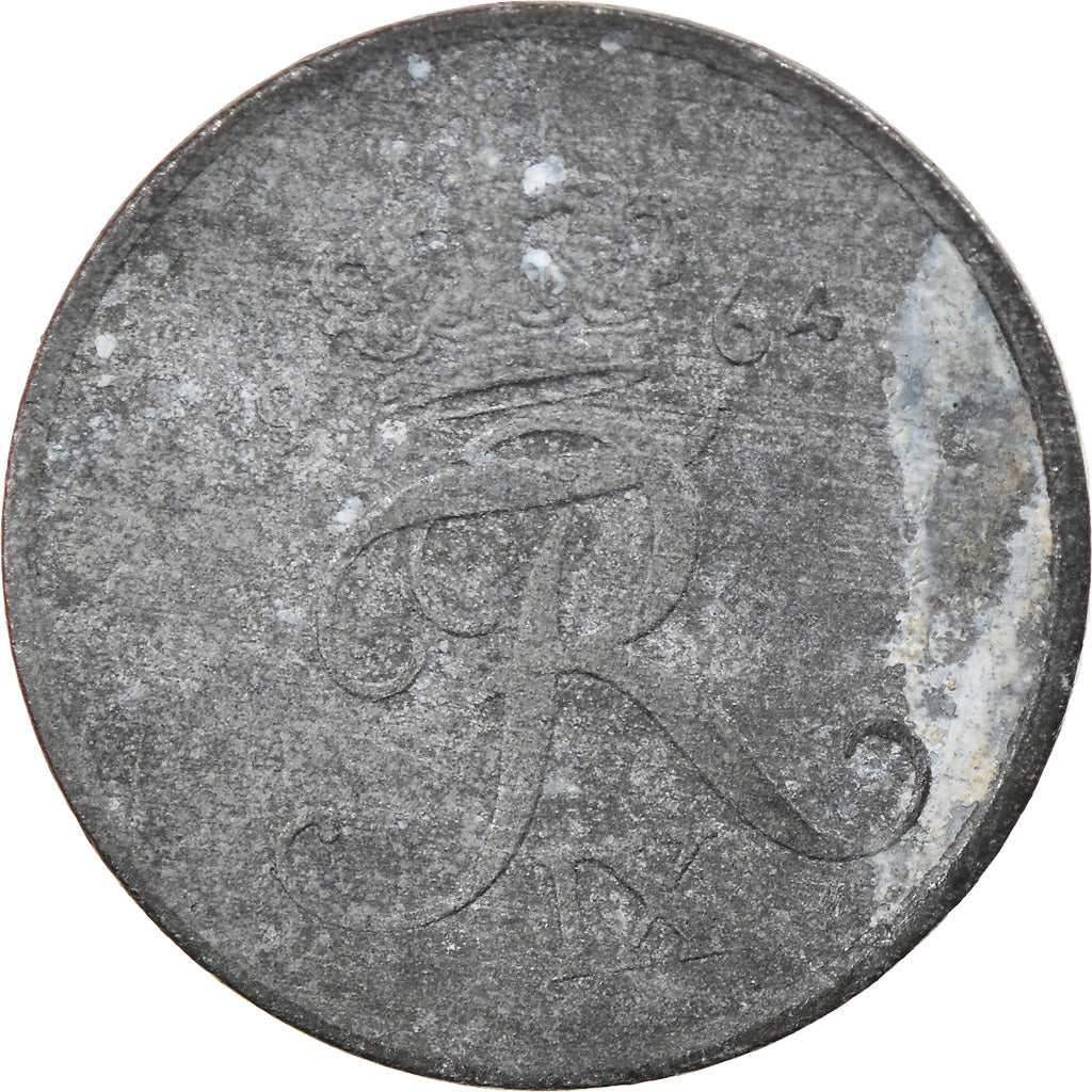 Coin, Denmark, Frederik IX, Ore, 1964, Copenhagen, VF(30-35), Zinc, KM:839.2