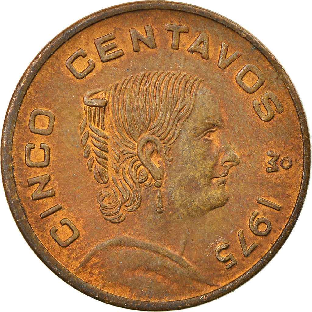 Moneta, Messico, 5 Centavos, 1975, Mexico City, BB, Ottone, KM:427